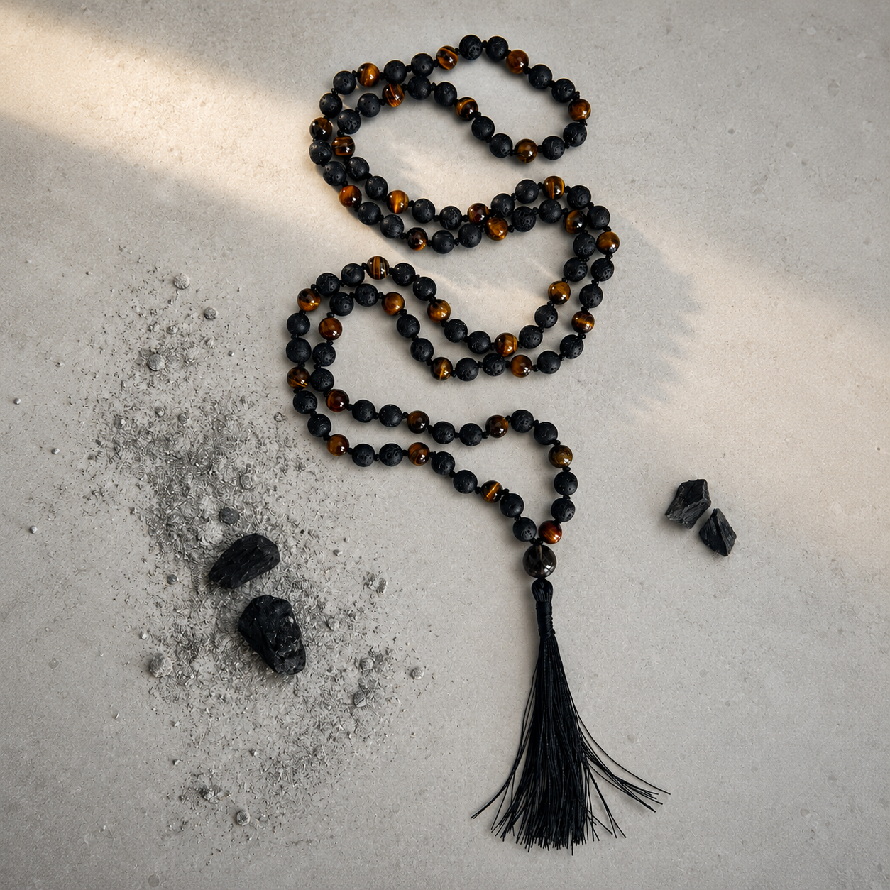 ANGAARA - Lava & Tiger's Eye Japa Mala